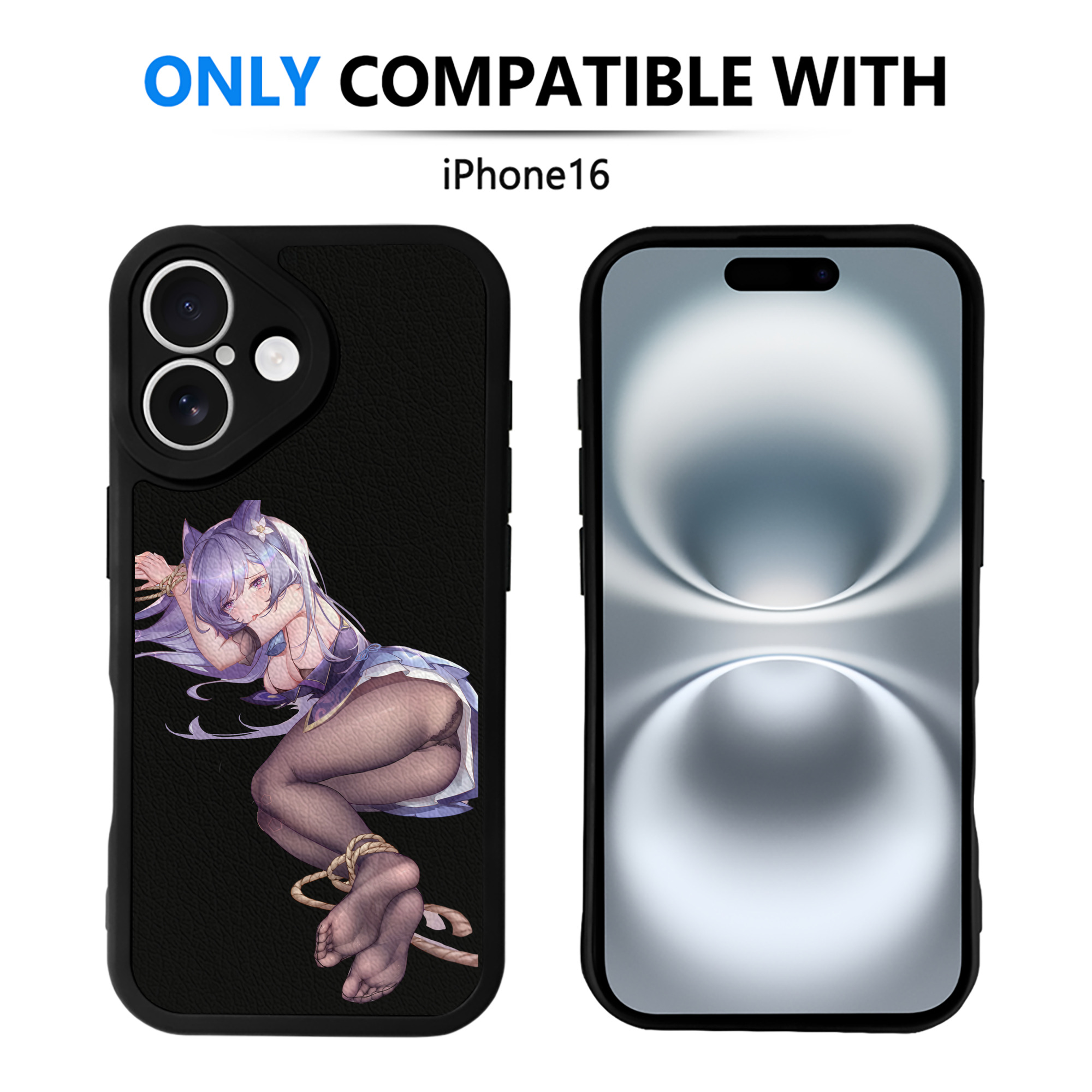 げんし神 刻晴 こくせい genshin Kokusei 【iPhone 16シリーズ対応】シリコンスマホケース（レザー調） 材質：シリコン